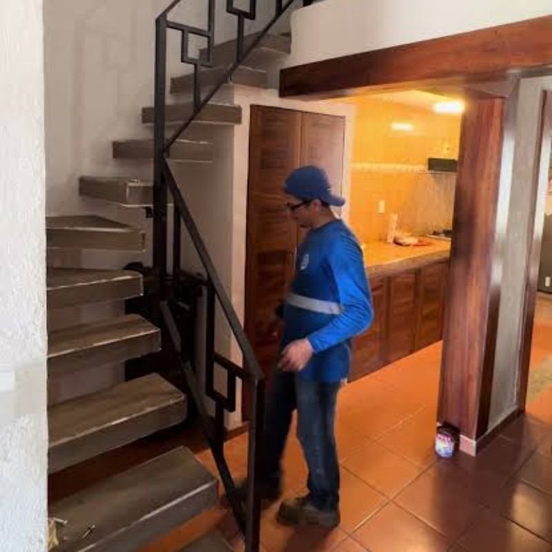 Barandas metálicas instaladas en escalera
