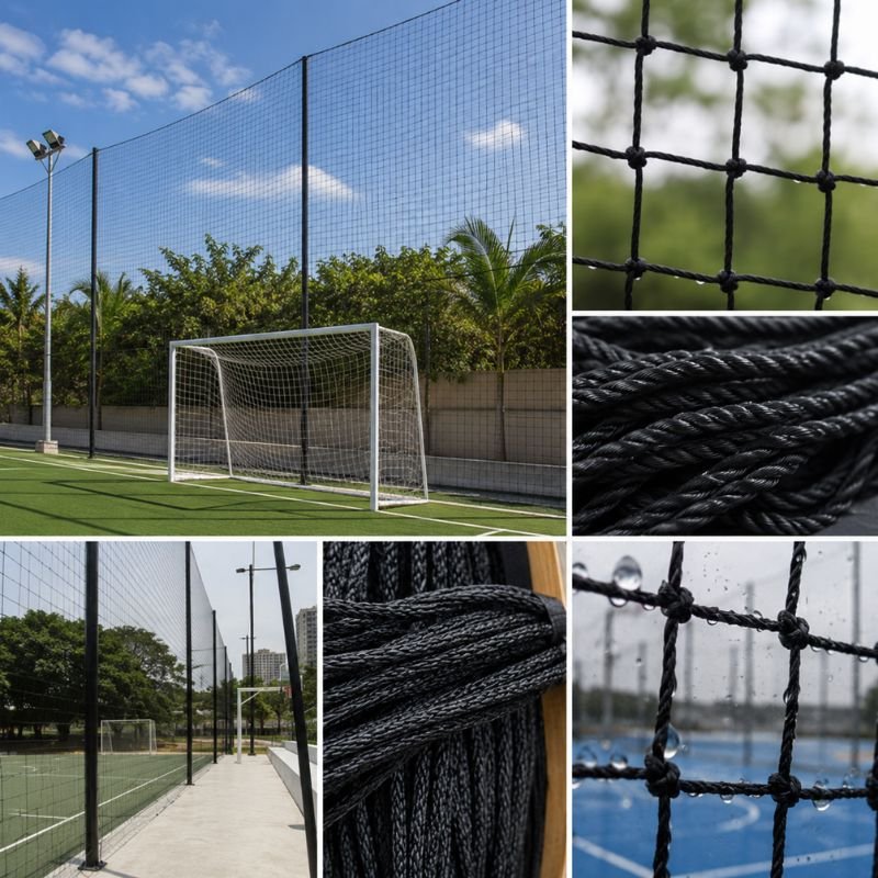 Instalación de malla nylon deportiva